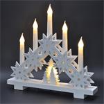 Solight 1V265, LED vianočný svietnik s hviezdami, 30cm, 5x LED, 2x AA