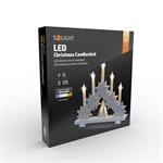 Solight 1V265, LED vianočný svietnik s hviezdami, 30cm, 5x LED, 2x AA