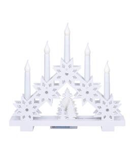 Solight 1V265, LED vianočný svietnik s hviezdami, 30cm, 5x LED, 2x AA