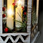 Solight 1V266, LED vianočný lampáš biely, 33cm, 3x LED sviečka, 3x AAA