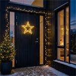 Solight 1v302, LED vianočná hviezda 3D, 150 LED, 60cm, IP44, teplá biela, časovač