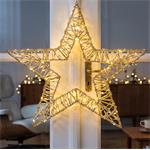 Solight 1v302, LED vianočná hviezda 3D, 150 LED, 60cm, IP44, teplá biela, časovač