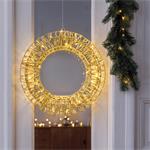 Solight 1v303, LED vianočný veniec 3D, 150 LED, 50cm, IP44, teplá biela, časovač