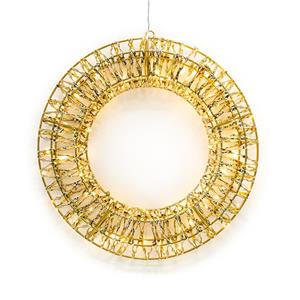 Solight 1v303, LED vianočný veniec 3D, 150 LED, 50cm, IP44, teplá biela, časovač