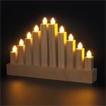 Solight 1v307, drevený LED svietnik, 10x LED, 25cm, 2x AA