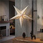 Solight 1v310, LED vianočná hviezda strieborná, závesná, časovač, 40cm, 15x LED, 2x AA