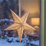 Solight 1v310, LED vianočná hviezda strieborná, závesná, časovač, 40cm, 15x LED, 2x AA