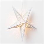 Solight 1v310, LED vianočná hviezda strieborná, závesná, časovač, 40cm, 15x LED, 2x AA