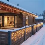 Solight 1v402-WW, LED vianočná girlanda, cencúle, 200 LED, 10m, IP44, teplé biele svetlo
