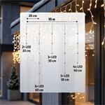 Solight 1v402-WW, LED vianočná girlanda, cencúle, 200 LED, 10m, IP44, teplé biele svetlo