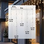 Solight 1v403-WW, LED vianočná girlanda, cencúle, 300 LED, 15m, IP44, teplé biele svetlo