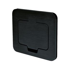 Solight 5B322B, vstavaná podlahová zásuvka, IP55, matná černá, obdĺžnikové viečko