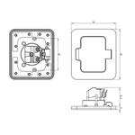 Solight 5B322W, vstavaná podlahová zásuvka, IP55, matná biela, obdĺžnikové viečko
