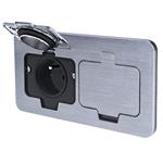 Solight 5B323, vstavaná podlahová dvojzásuvka, IP55, okrúhle viečko