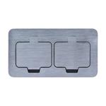 Solight 5B323, vstavaná podlahová dvojzásuvka, IP55, okrúhle viečko