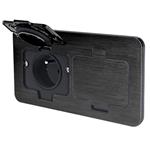 Solight 5B323B, vstavaná podlahová dvojzásuvka, IP55, matná černá, obdĺžnikové viečko