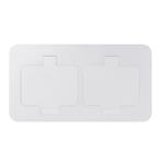 Solight 5B323W, vstavaná podlahová dvojzásuvka, IP55, matná biela, obdĺžnikové viečko