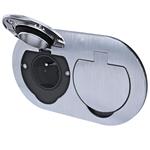 Solight 5B325, vstavaná podlahová dvojzásuvka, IP55, okrúhle viečko