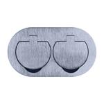 Solight 5B325, vstavaná podlahová dvojzásuvka, IP55, okrúhle viečko