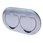 Solight 5B325, vstavaná podlahová dvojzásuvka, IP55, okrúhle viečko