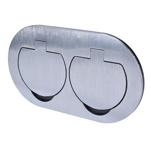 Solight 5B325, vstavaná podlahová dvojzásuvka, IP55, okrúhle viečko