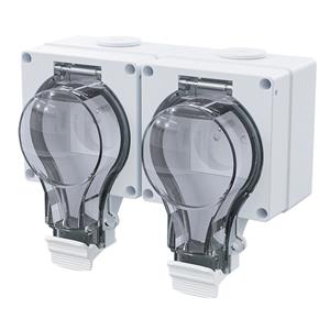 Solight 5B352, dvojzásuvka IP66, vodotesná a prachotesná