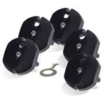 Solight 5E61B, bezpečnostná zátka čierna, sada 5ks + 1 kľúčik