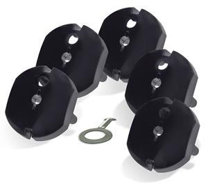 Solight 5E61B, bezpečnostná zátka čierna, sada 5ks + 1 kľúčik