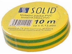 Solight AP01, izolačná páska, 15mm x 0,13 mm x 10m, žltozelená