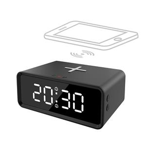 Solight CA07B, digitálny budík s Qi bezdrôtovú nabíjačkou, čierna