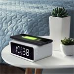 Solight CA07W, digitálny budík s Qi bezdrôtovú nabíjačkou, biela