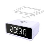 Solight CA07W, digitálny budík s Qi bezdrôtovú nabíjačkou, biela