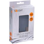 Solight DC48, USB nabíjací adaptér, 2x USB, 3400mA max., AC 230V, čierny