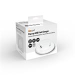 Solight DC63-PD24, USB A+C 24W PD výsuvná nabíjačka, biela