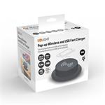 Solight DC64BW-PD20, USB A+C 20W PD+ Wireless 15W výsuvná nabíjačka, čierna