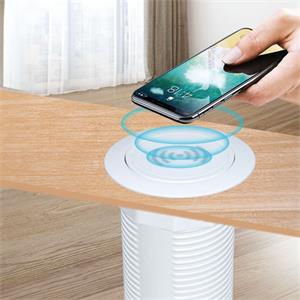 Solight DC64W-PD20, USB A+C 20W PD+ Wireless 15W výsuvná nabíjačka, biela