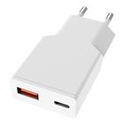 Solight DC71A, USB A+C nabíjací adaptér, 20W, fast charger