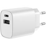 Solight DC71B-W, USB-A+C fast charger nabíjací adaptér, 20W