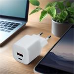 Solight DC77, USB-C + USB-A fast charger GaN 20W PD