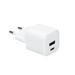 Solight DC77, USB-C + USB-A fast charger GaN 20W PD