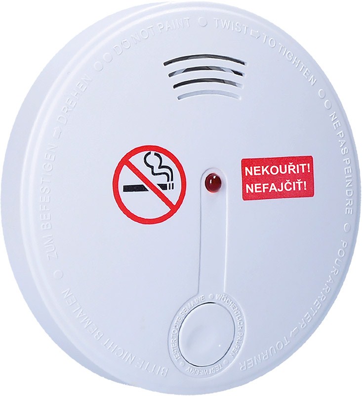 Solight detektor cigaretového dymu + alarm, 85dB, biely + 9v batéria