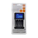 Solight DN25, nabíjačka batérií, čierno-biela