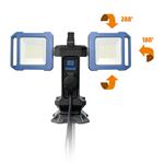 Solight duálny teleskopický prenosný LED reflektor so zásuvkou, 62-152cm