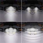 Solight LED čelové nabíjacie svietidlo, 550lm, Li-ion, USB