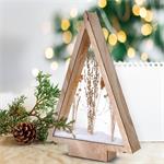 Solight LED drevená vianočná dekorácia, zasnežené zimné kvety, 37cm, 2x AA