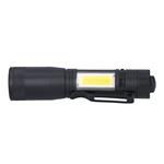 Solight LED kovové svietidlo 3W + COB, 150 + 60lm, AA, čierna