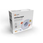 Solight LED podhľadové svietidlo bodové, 9W, 720lm, 3000K, okrúhle, 38°, biele