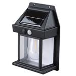 Solight LED solárna lampáš nástenná, teplá biela, 12x17cm, čierna