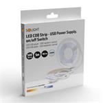 Solight LED svetelný pás, 3CCT, 5m, sada s 12V adaptérom a diaľk. ovládačom, 8W/m, IP20, 8mm