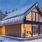 Solight LED vianočná girlanda, cencúle, 400 LED, 20m, IP44, studené biele svetlo